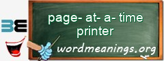 WordMeaning blackboard for page-at-a-time printer